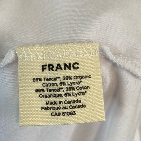 Franc - White Cotton Blend V-Neck T-shirt - 4X - CANADA - Picture 6 of 7